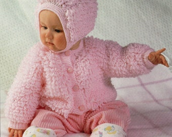 knitted loopy cardigan baby