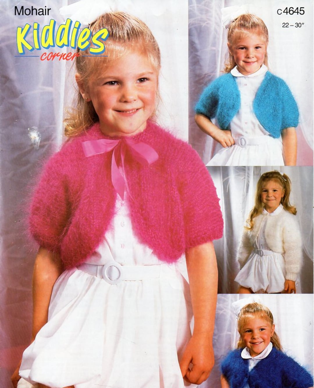 Girls Mohair Boleros Knitting Pattern PDF Download Children's Bolero
