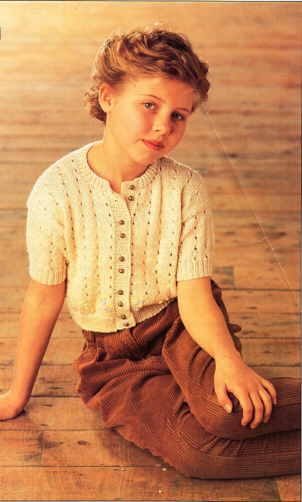 Girls Short Sleeve Cardigan Knitting Pattern Pdf Childrens Top Etsy UK