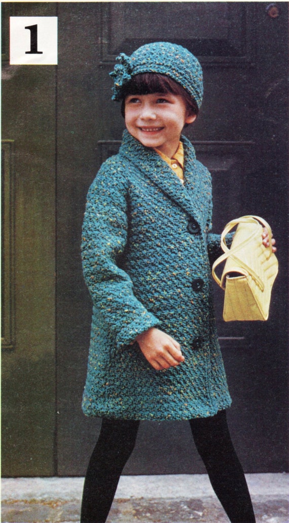 Crochet girls coat sale