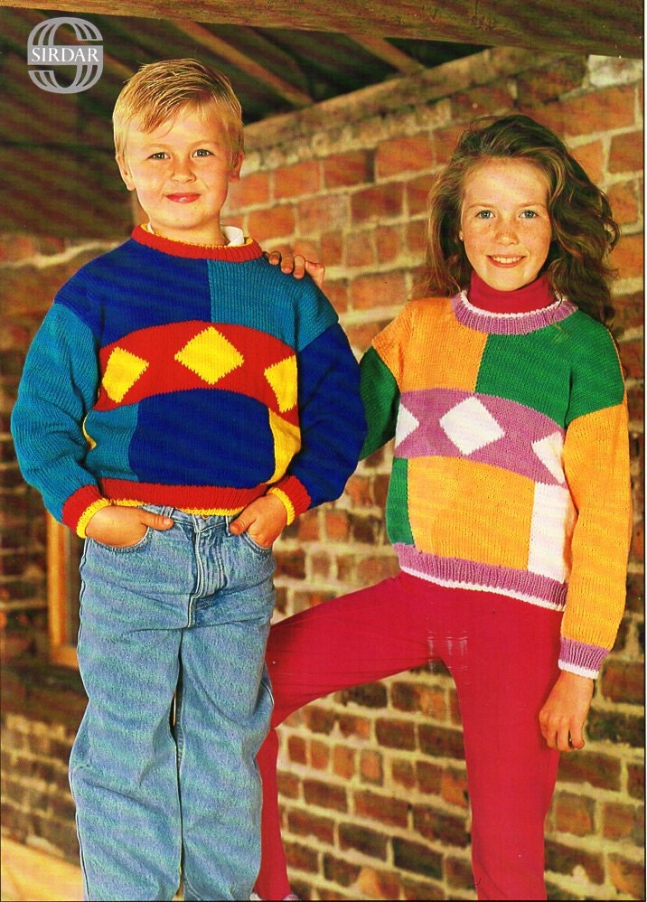 multi coloured jumper knitting pattern
