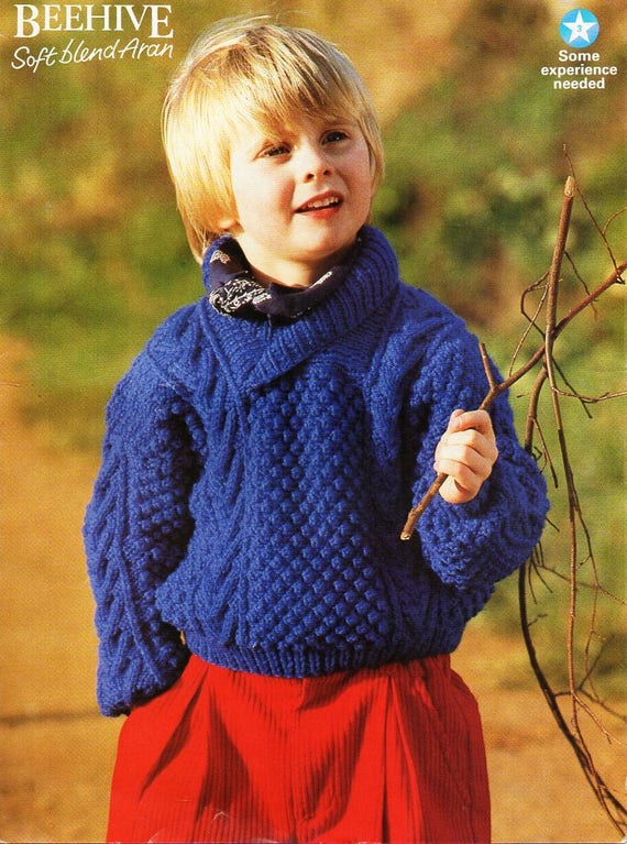 Childrens aran jumper knitting patterns cheap