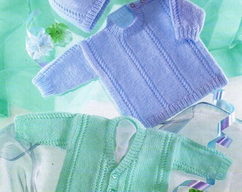 Baby Jumper and Bonnet in DK 8ply Yarn for Sizes 18 to 24 - Etsy UK