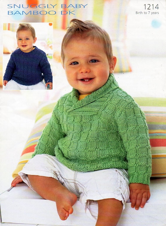 Baby shawl collar sweater knitting pattern pdf childrens | Etsy