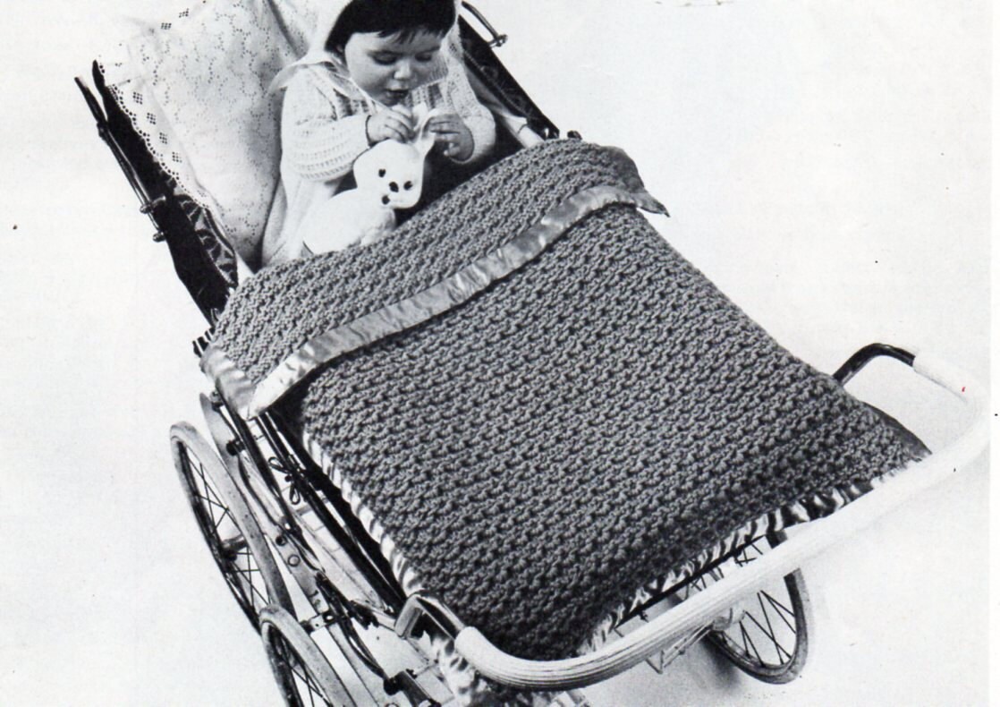 Vintage baby blanket knitting pattern pdf chunky baby cot Etsy
