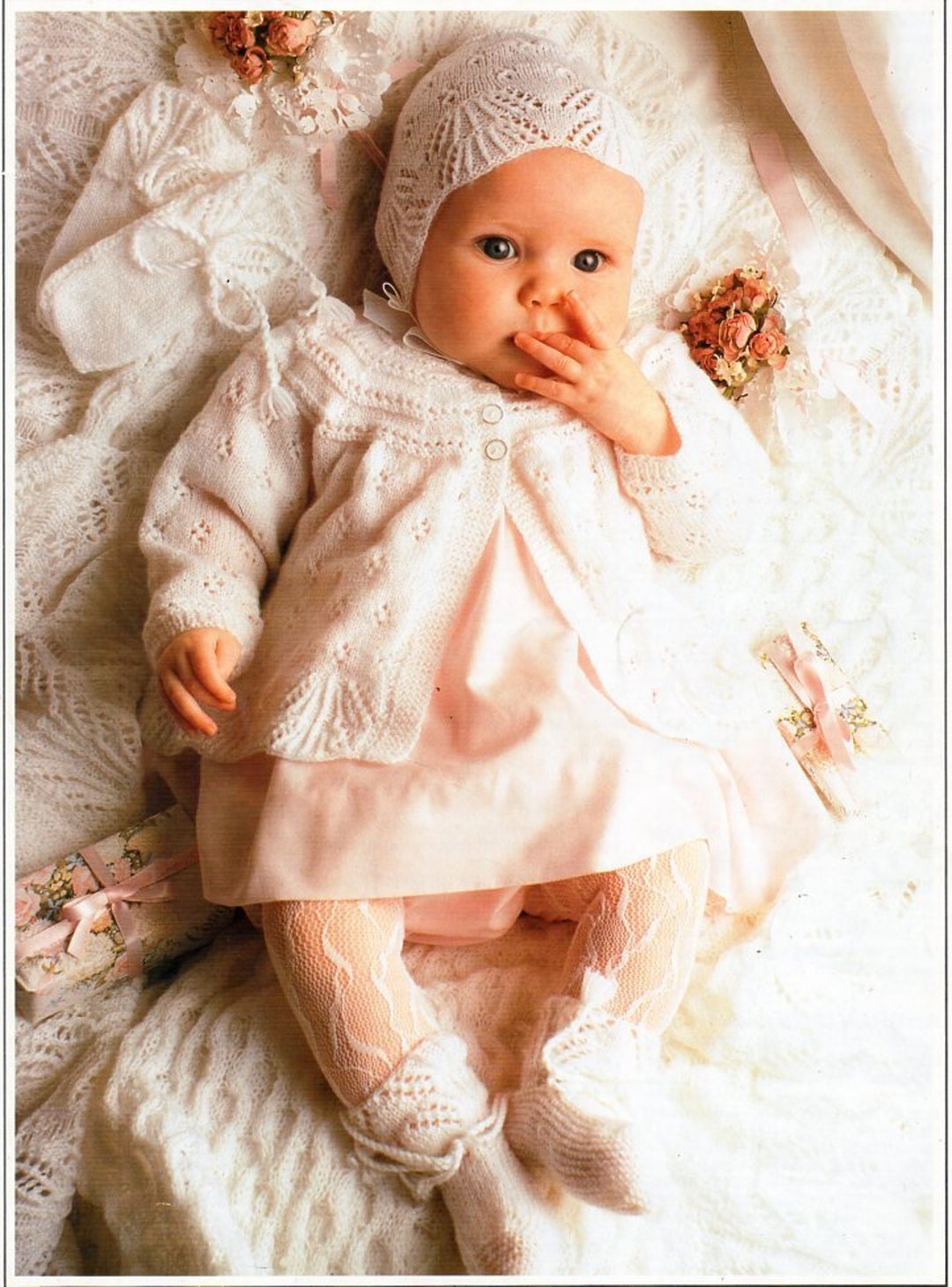 Baby Layette Knitting Pattern Pdf Baby Shawl Matinee Jacket