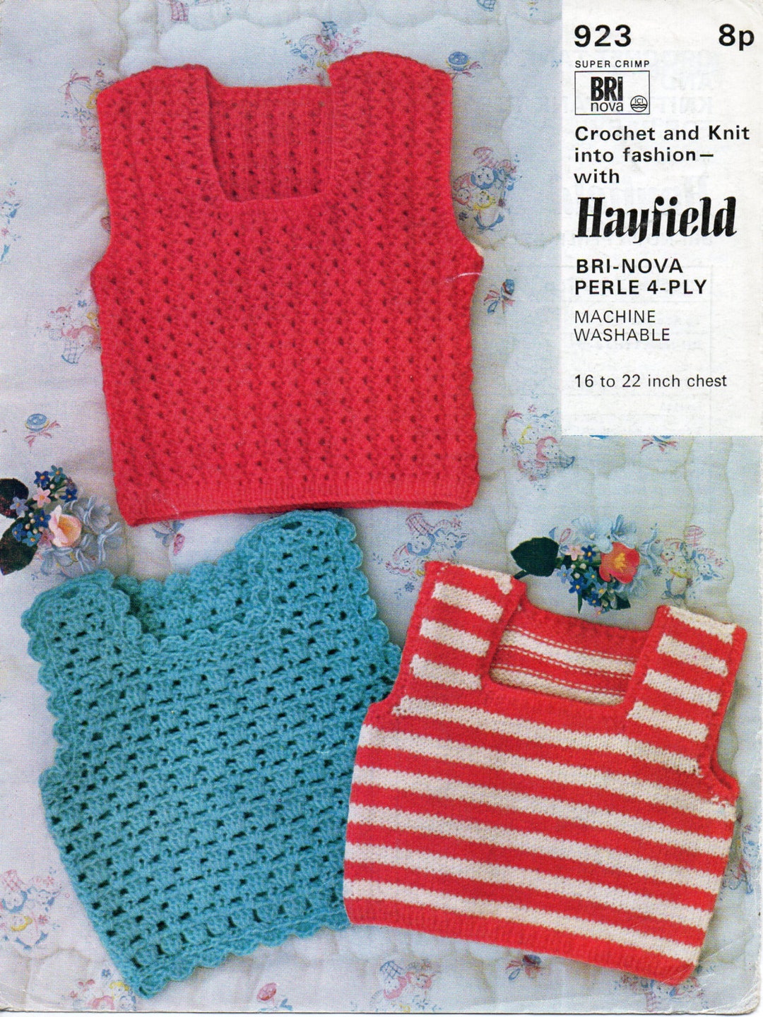 Vintage Baby Tank Top Crochet & Knitting Pattern Pdf Baby Crochet Tank