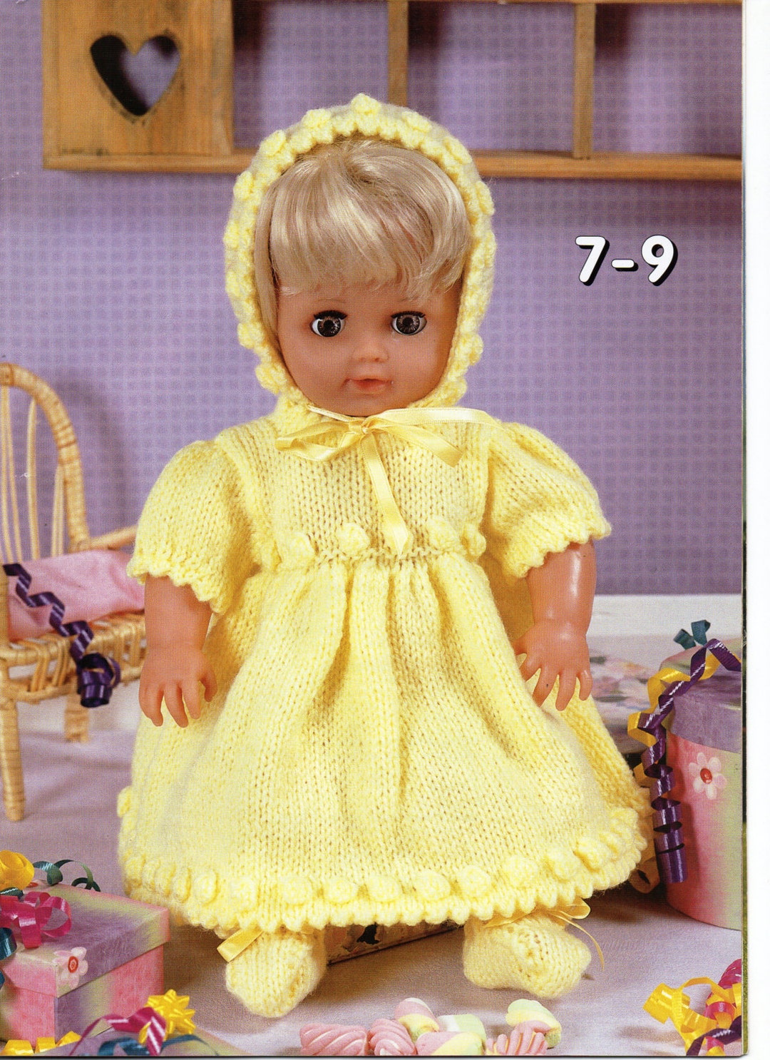Baby Dolls Clothes Knitting Pattern Dolls Dress Bootees Etsy