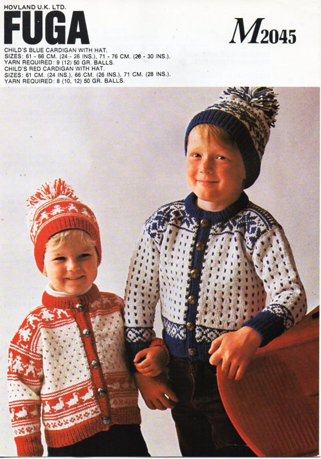 Vintage Childrens Fair Isle Cardigan and Hat Knitting Pattern - Etsy UK