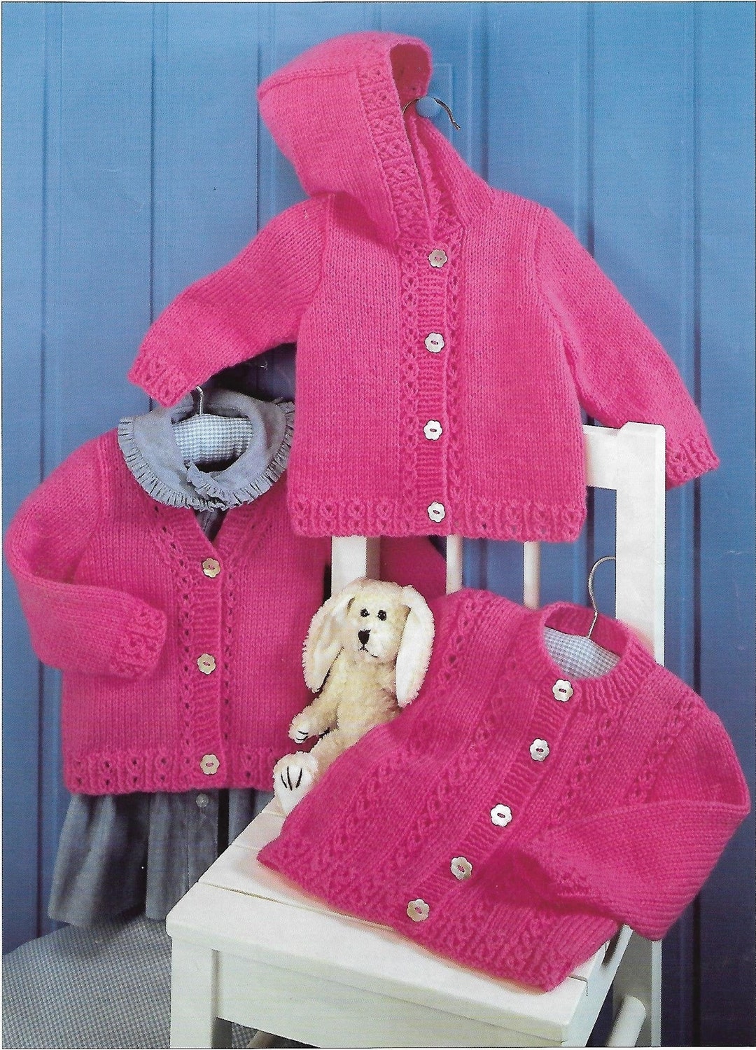 Baby Childrens Cardigan Hooded Jacket Knitting Pattern Pdf Etsy UK