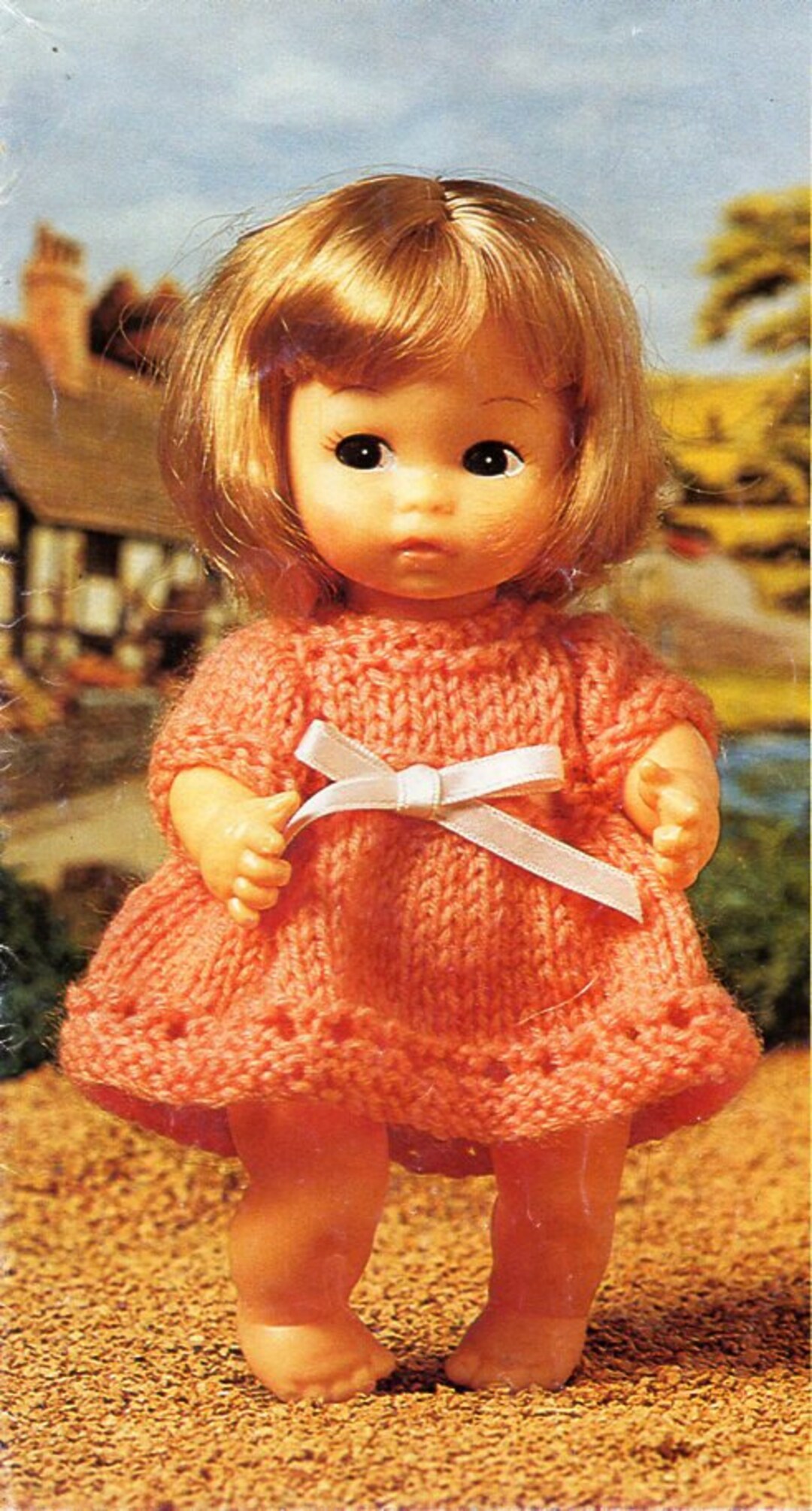 Vintage Doll Clothes Knitting Pattern Pdf Doll Dress Outfit 6 Inch Doll