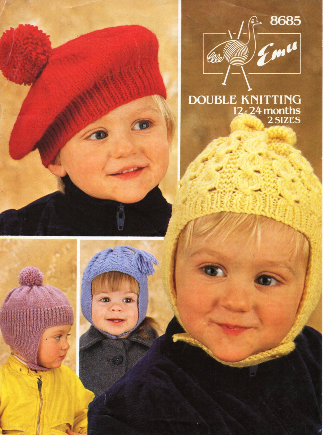 Vintage Baby Hat Knitting Pattern Pdf Baby Helmets Etsy