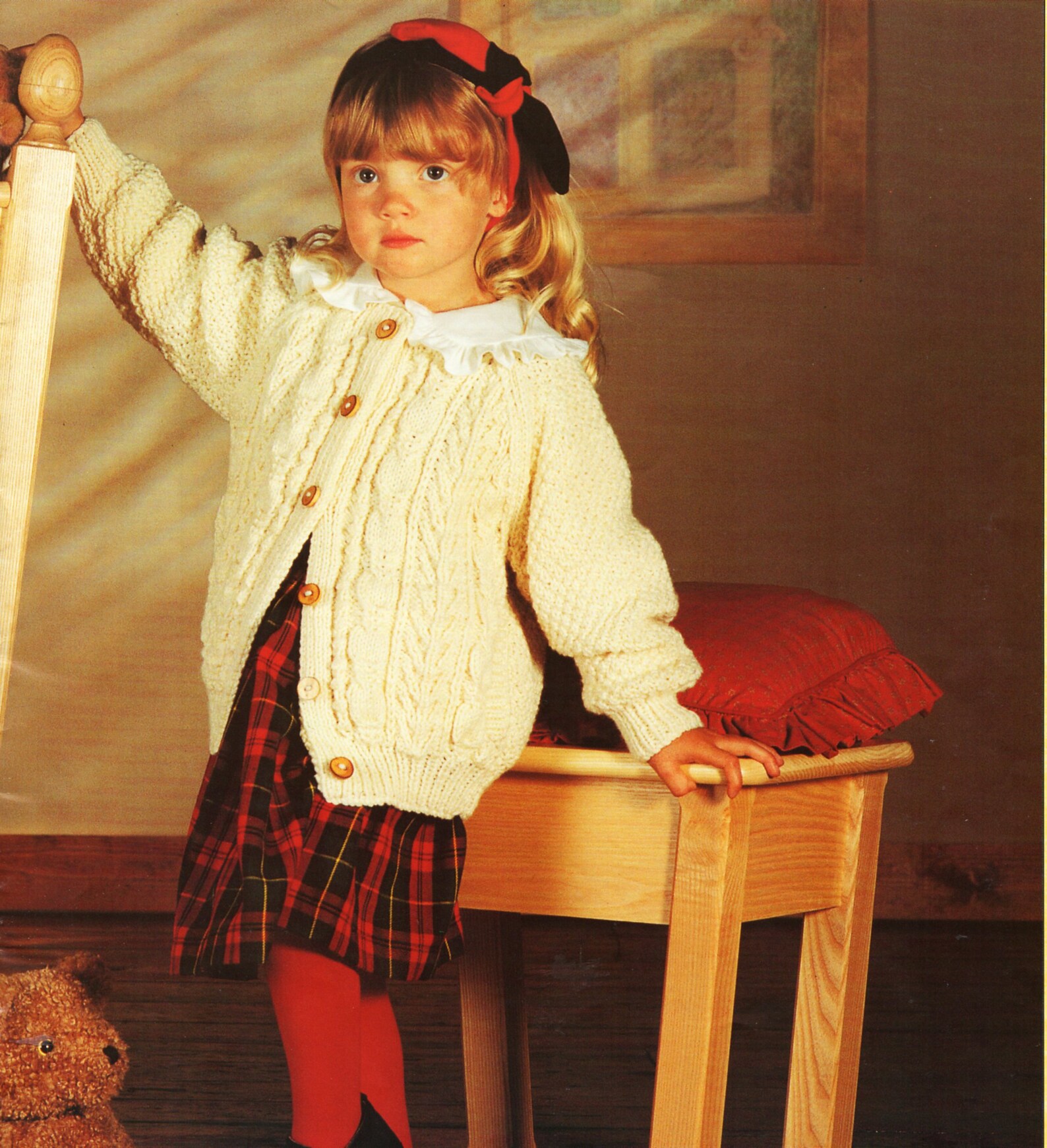 Childrens Aran Cardigan Knitting Pattern Pdf Childrens Cable Etsy