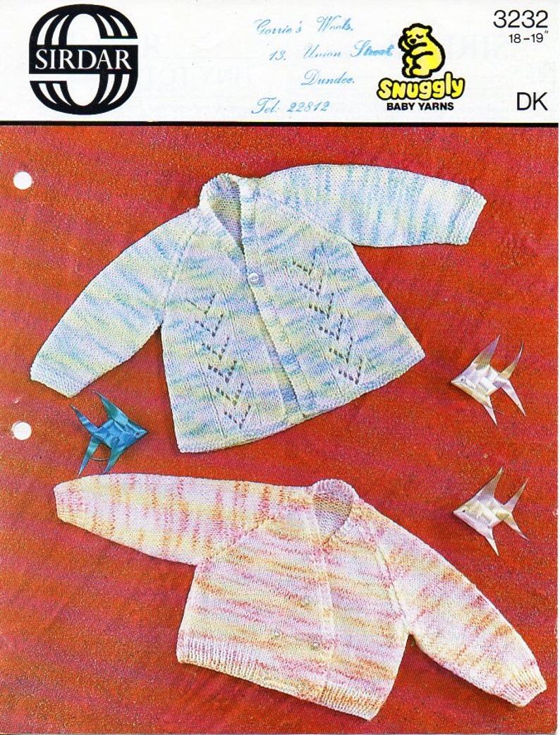 vintage baby crossover cardigan matinee jacket knitting pattern pdf jacket matinee coat 18-19 DK light worsted 8ply pdf instant download