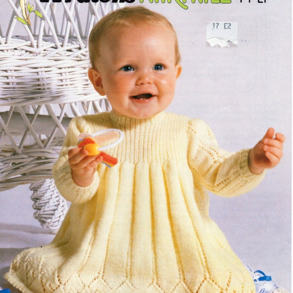 Baby Knitting Pattern pdf Baby girls baby dress baby girls patterns 18-20 inches 4 Ply Baby Knitting Patterns - PDF Instant Download