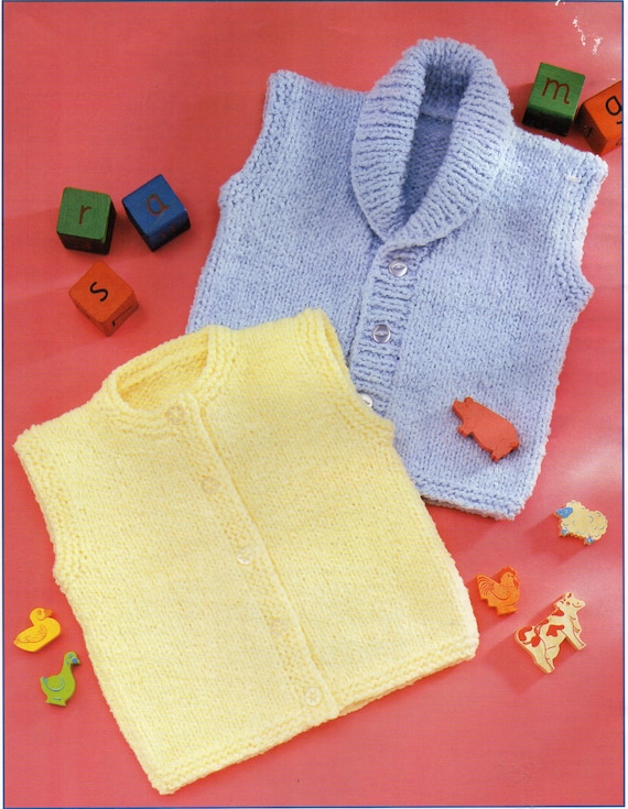Baby Toddler Childrens Waistcoat Knitting Pattern Pdf Gilet Etsy UK