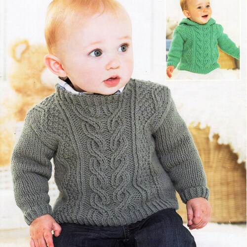 Baby / Childs Aran Sweaters Knitting 