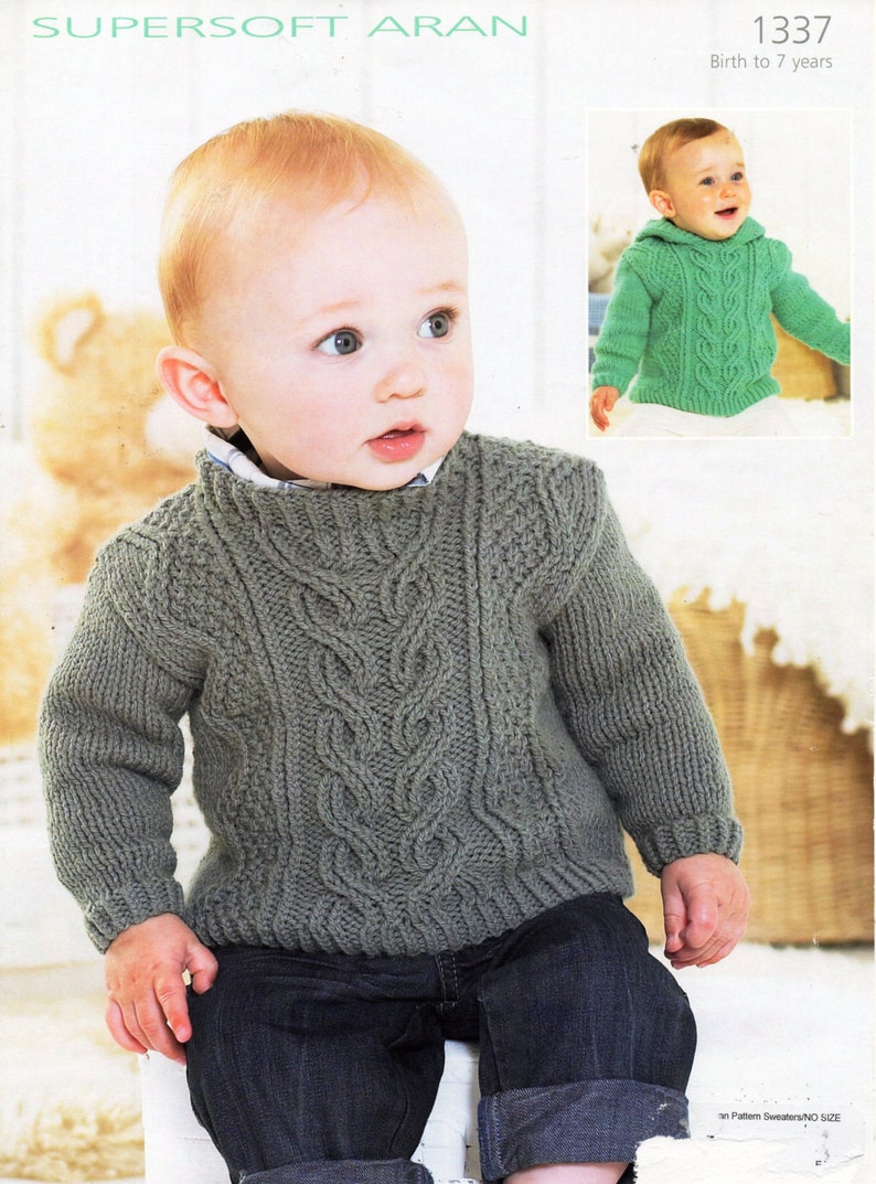 Baby / Childs Aran Sweaters Knitting Pattern Pdf Cable Hooded - Etsy UK