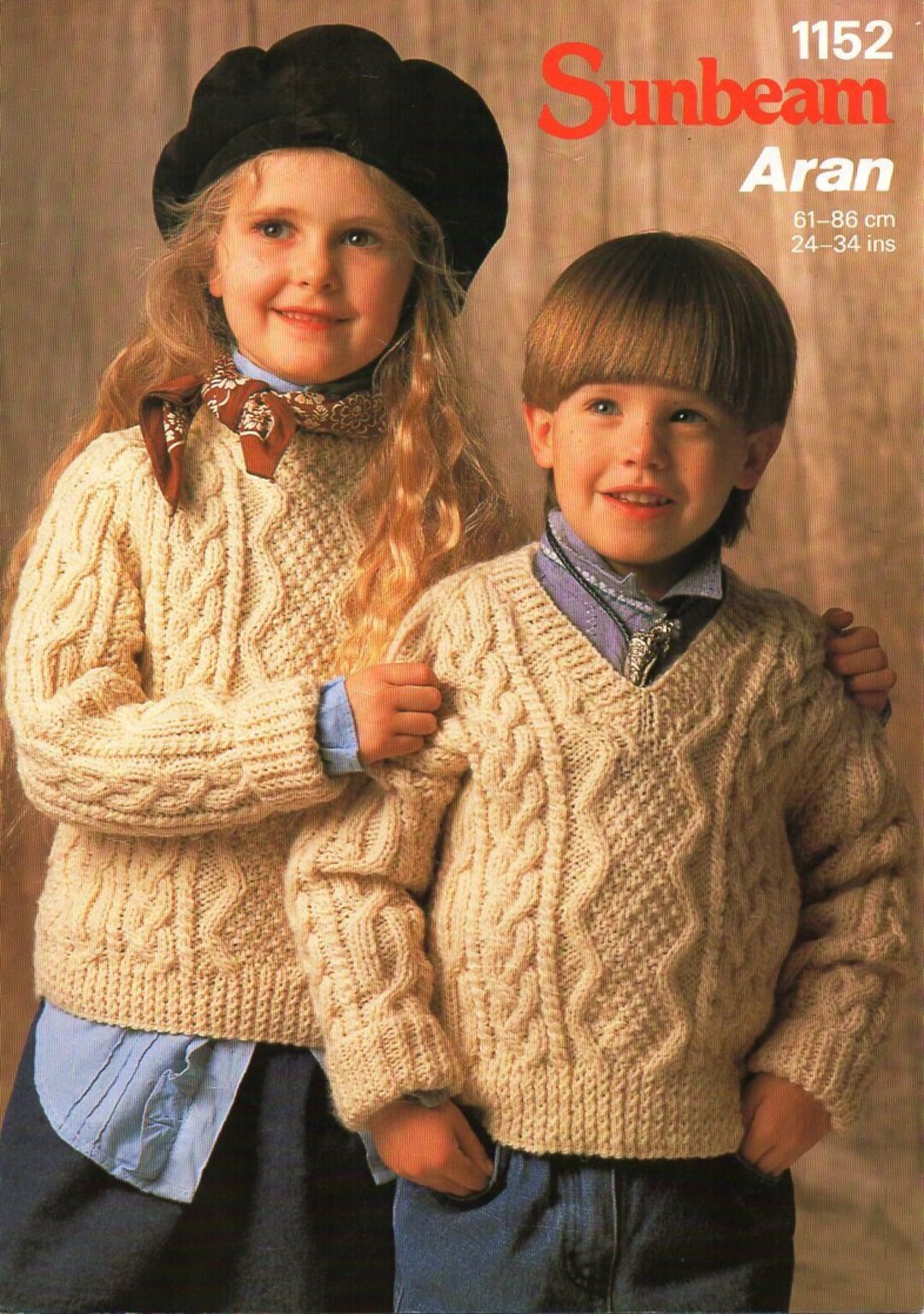 Childrens Aran Sweater Knitting Pattern Pdf Cable Jumper V or - Etsy UK