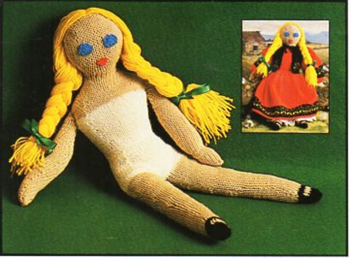 Vintage Rag Doll Knitting Pattern Pdf Knitted Doll Clothes Etsy UK