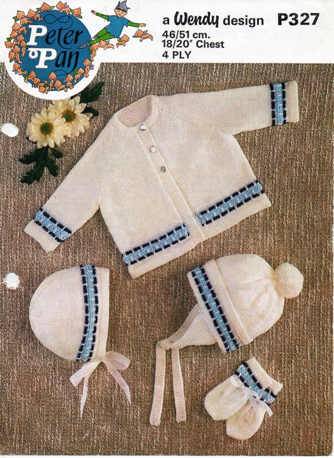 Vintage Baby Jacket Hat Set Knitting Pattern Pdf Baby 4ply Etsy