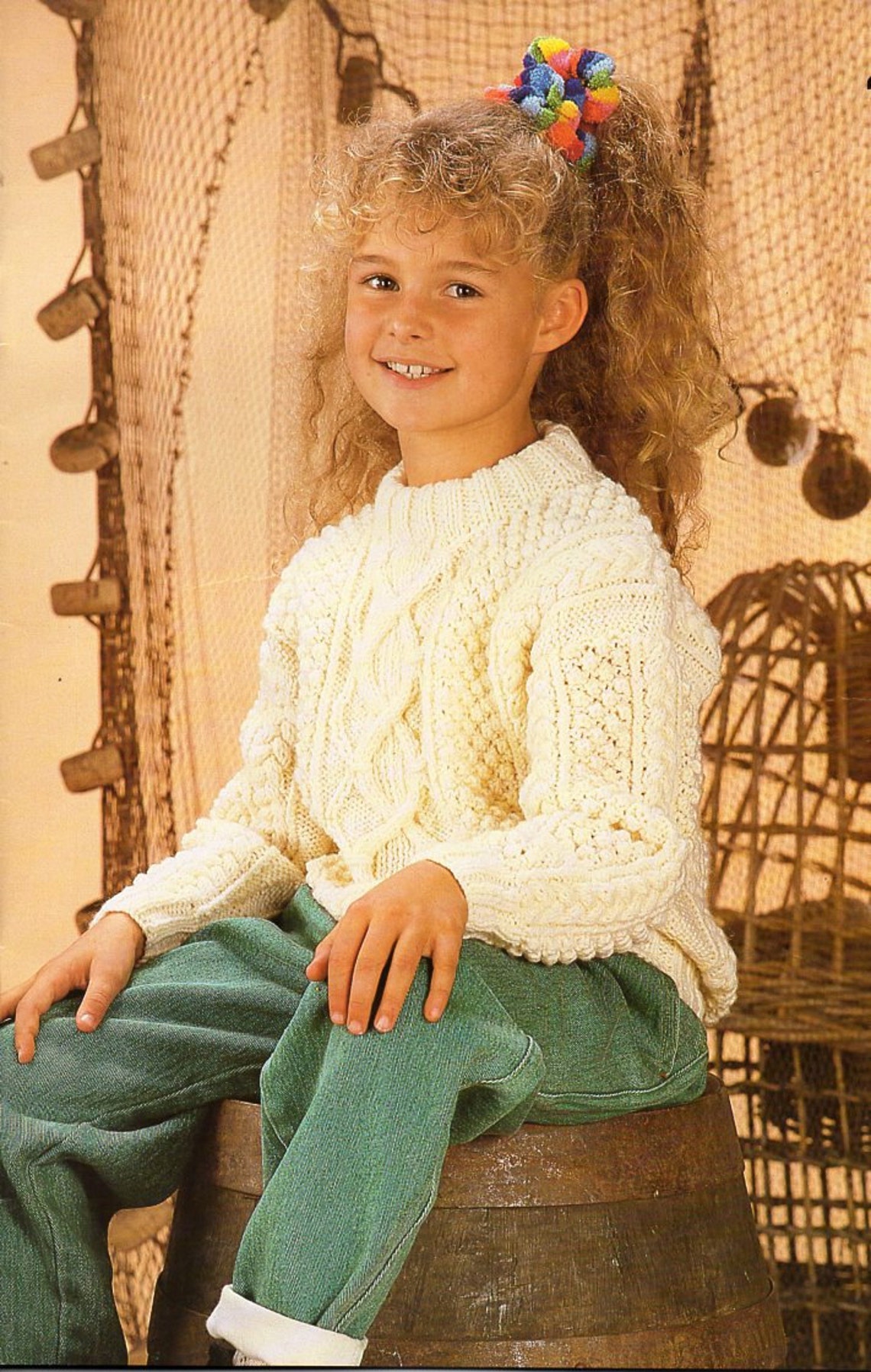 Childrens Aran Sweater Knitting Pattern Pdf Childs Cable Etsy UK