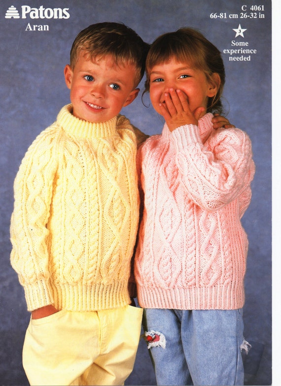 Childrens aran jumper store knitting patterns