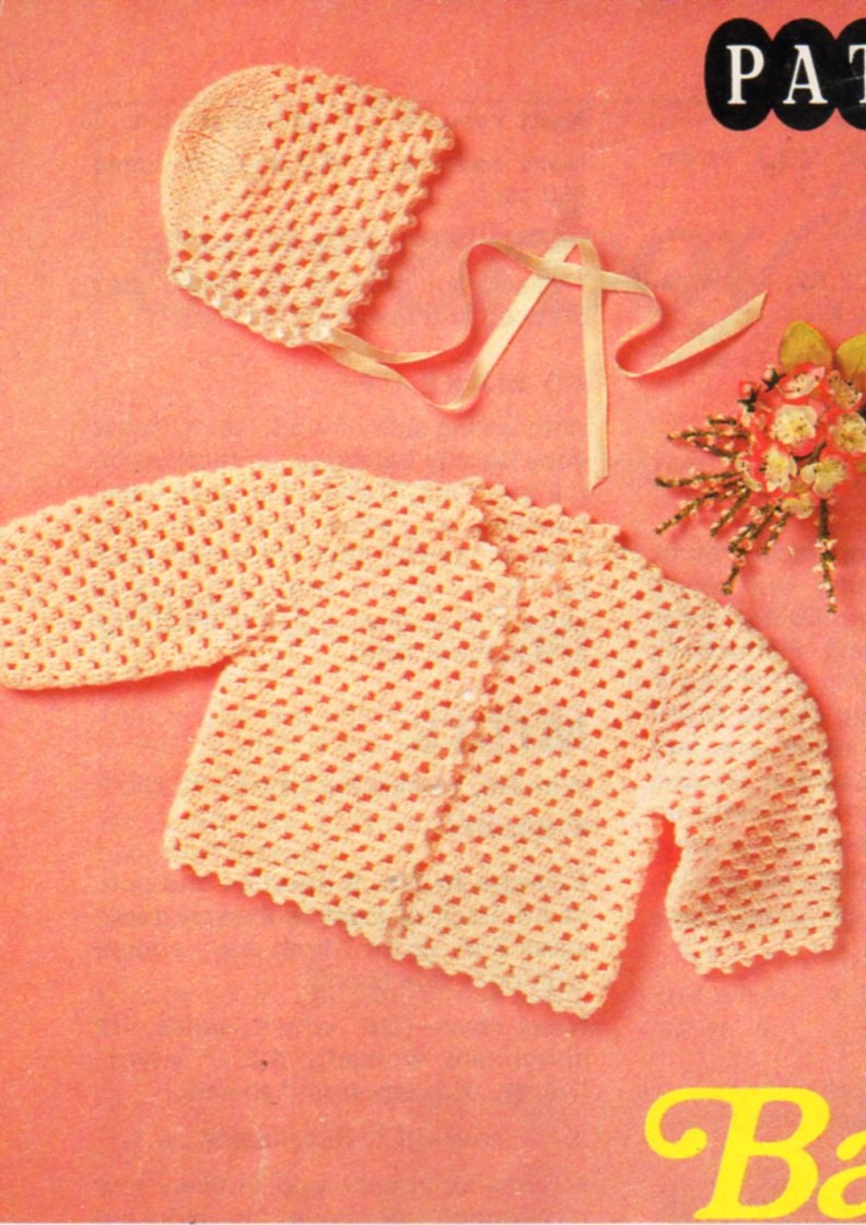 vintage baby crochet jacket crochet pattern pdf crochet Etsy