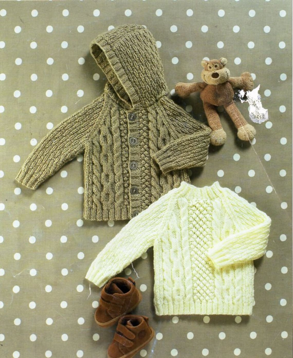Baby / childs aran jacket sweater knitting pattern pdf cable Etsy