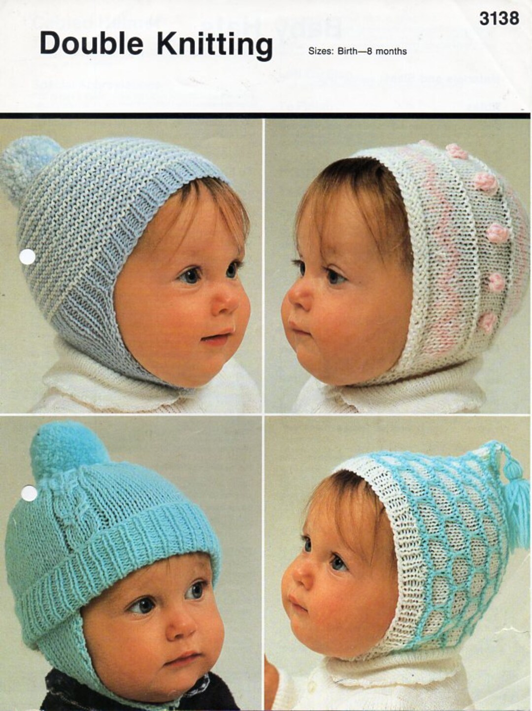 Baby Hats Knitting Pattern PDF DK Baby Caps Helmets Etsy