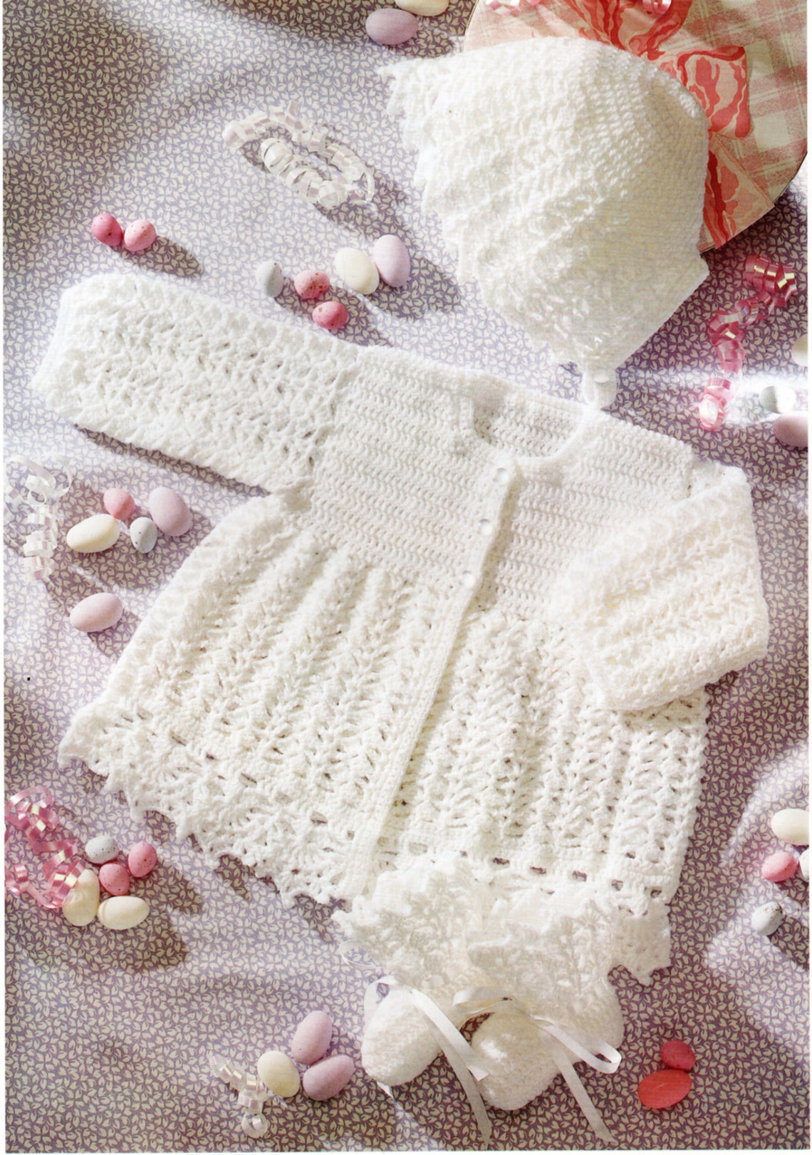 Baby CROCHET PATTERN Crochet Matinee Jacket Bootees Etsy UK