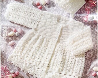 crochet baby matinee jacket pattern free