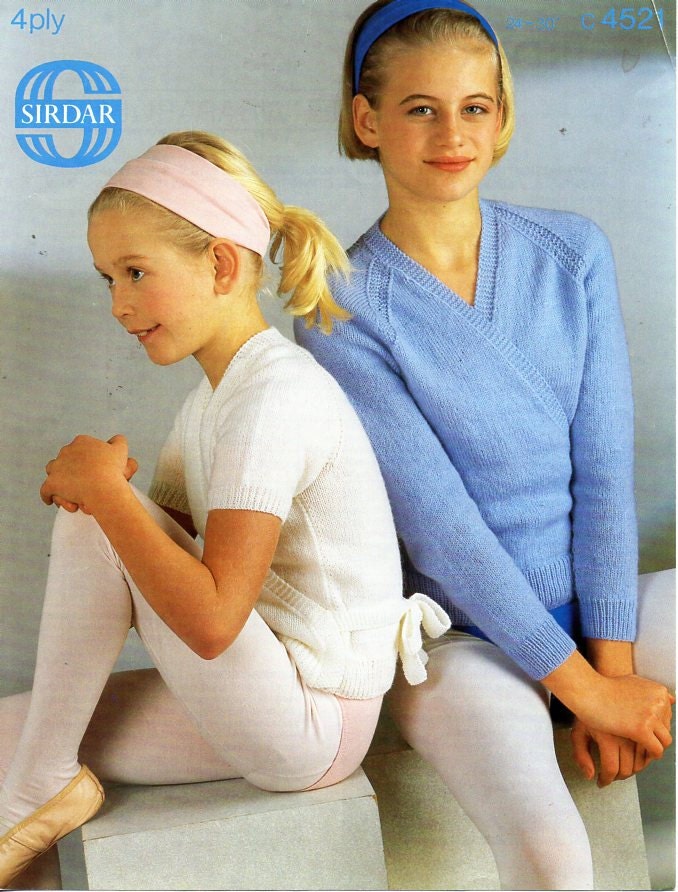 Girls 4ply Ballet Cardigans Knitting Pattern PDF Ballet Tops Etsy UK