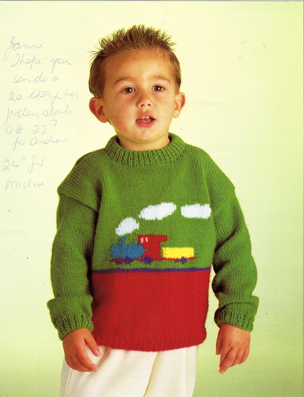 Baby Childrens Train Sweater Knitting 