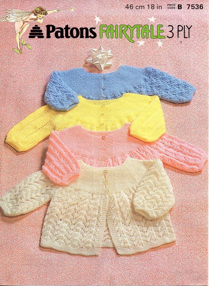 Baby Matinee Jacket Knitting Pattern Pdf Matinee Coat Lacy Etsy UK