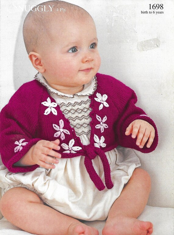 Baby Bolero Knitting Pattern Pdf Girls Shrug Bolero With Tie Etsy