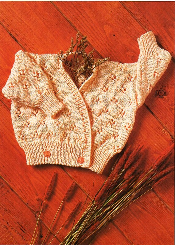 Baby crossover cardigan knitting pattern pdf DK baby crossover Etsy