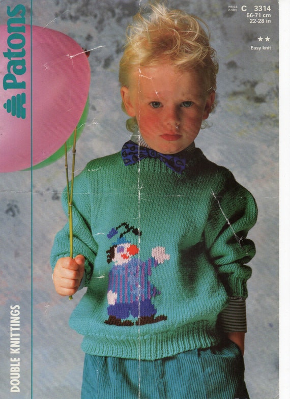 Childrens Clown Sweater Knitting 