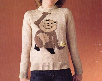 monkey jumper knitting pattern
