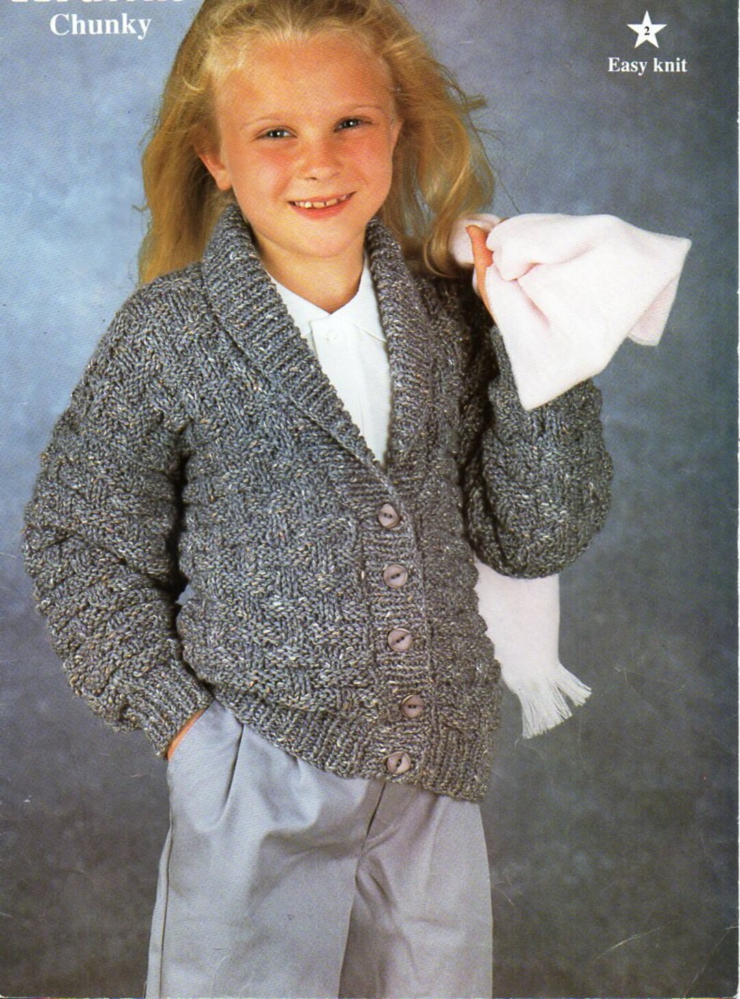 Vintage Childs / Childrens Chunky Jacket Knitting Pattern PDF Bulky ...