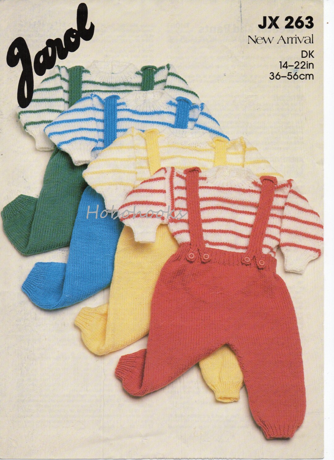 Baby Knitting Pattern Pdf Baby Jumper Trousers Braces Striped - Etsy