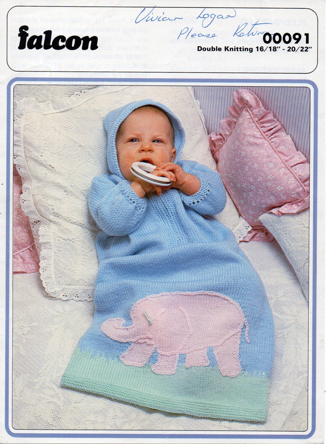 Baby Sleeping Bag Knitting Pattern Pdf Hooded Sleeping Bag Elephant ...