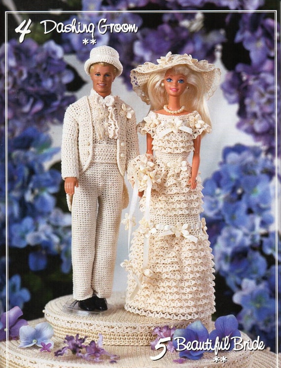 nicht sectie het dossier Barbie Ken Bride & Groom Crochet Pattern PDF Barbie Wedding - Etsy