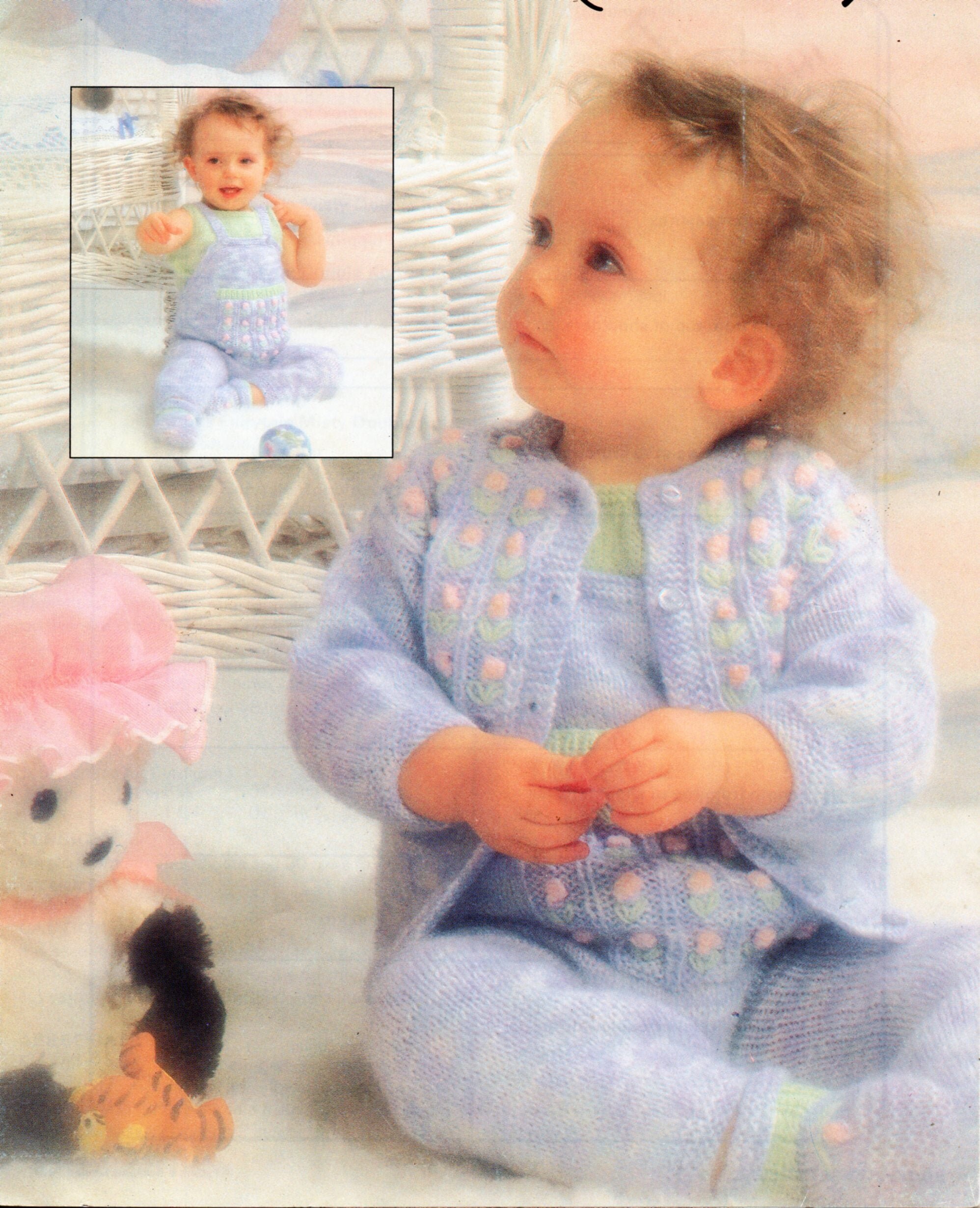 Vintage Baby Girl Dungarees Set Knitting Pattern Pdf Baby Etsy
