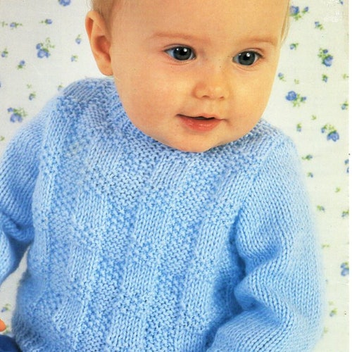 Baby KNITTING PATTERN Pdf Baby Sweater Baby Jumper Round Neck - Etsy