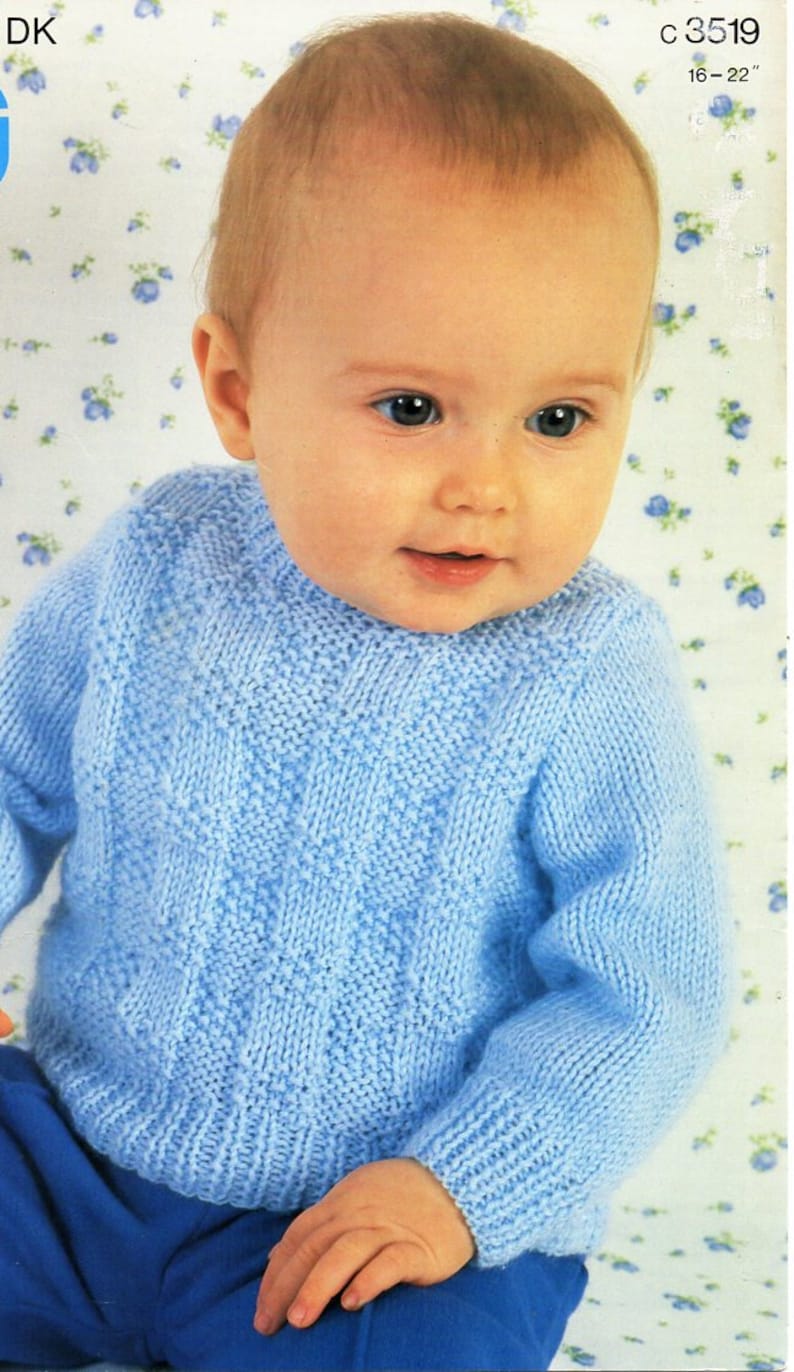 Baby KNITTING PATTERN Pdf Baby Sweater Baby Jumper Round Neck Etsy