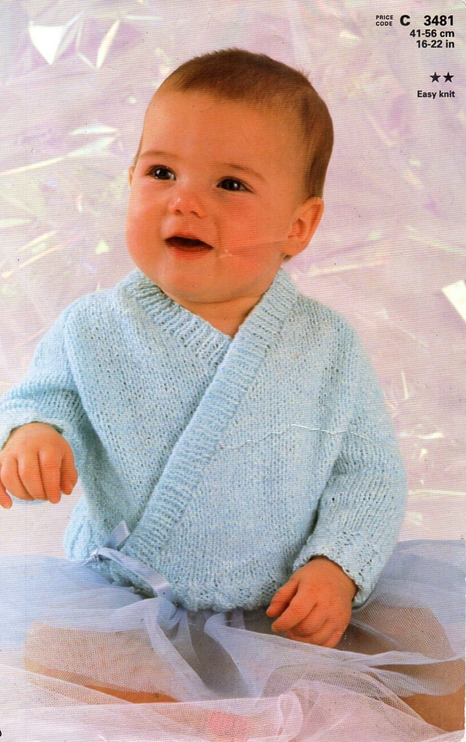 Baby Crossover Cardigan Knitting Pattern Pdf Baby Wraparound Etsy UK