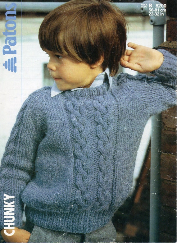 Childrens Cable Sweater Knitting 