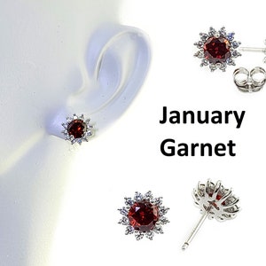 Children, Girl, Baby, Kids Stud Earrings (Choose Your Birthstone 12 Colors).925 Sterling Silver