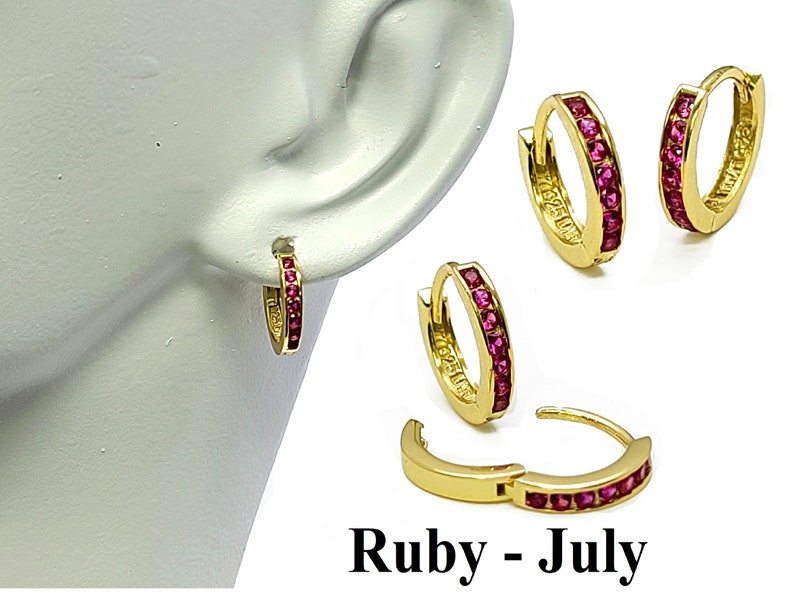 Children Girl Baby Kids Hoop Earrings 14KT Gold Plated .925 Etsy